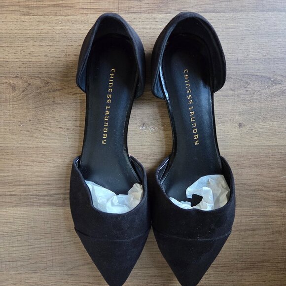 WORN ONCE CHINESE LAUNDRY EASY DOES IT D'ORSAY BLACK POINTY FLATS SIZE 10 - Picture 5 of 13